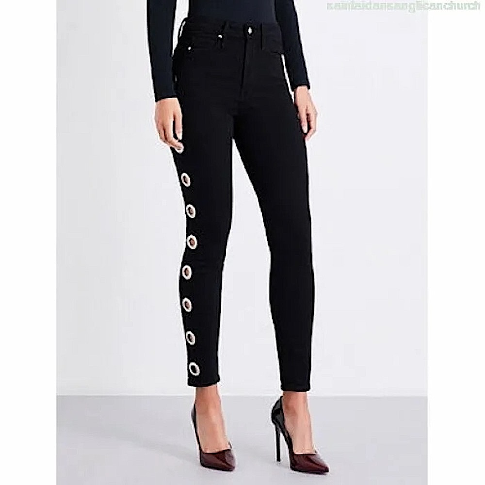 Good American Good Waist Grommets Skinny High Rise Jeans